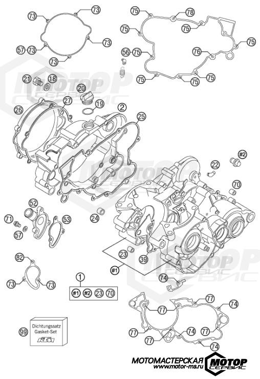 KTM MX 85 SX 19/16 2014 ENGINE CASE