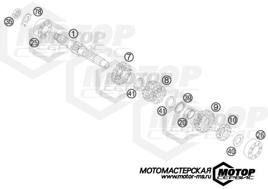 KTM MX 85 SX 19/16 2014 TRANSMISSION I - MAIN SHAFT