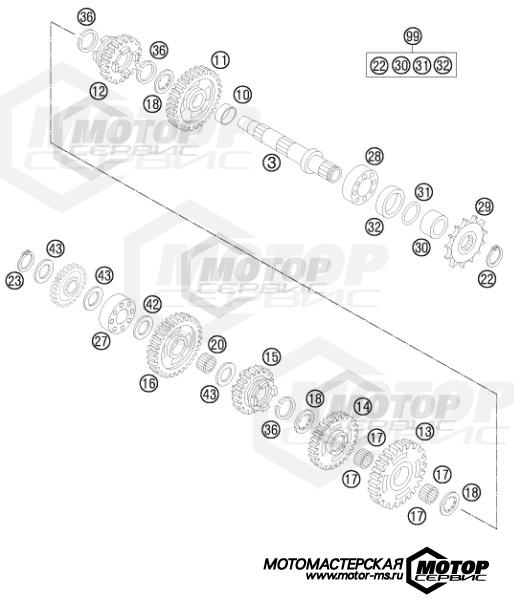 KTM MX 85 SX 17/14 2014 TRANSMISSION II - COUNTERSHAFT