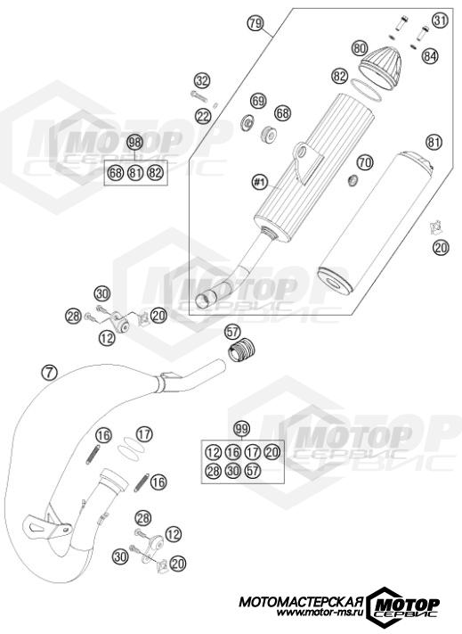 KTM MX 85 SX 19/16 2014 EXHAUST SYSTEM