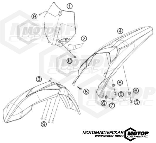 KTM MX 85 SX 19/16 2014 MASK, FENDERS