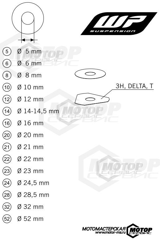 KTM MX 85 SX 19/16 2014 WP SHIMS FOR SETTING