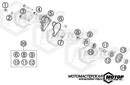 KTM MX 65 SX 2014 WATER PUMP