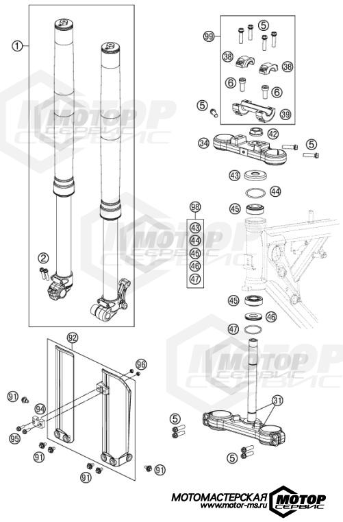 KTM MX 65 SX 2014 FRONT FORK, TRIPLE CLAMP