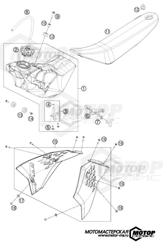 KTM MX 65 SX 2014 TANK, SEAT, COVERS