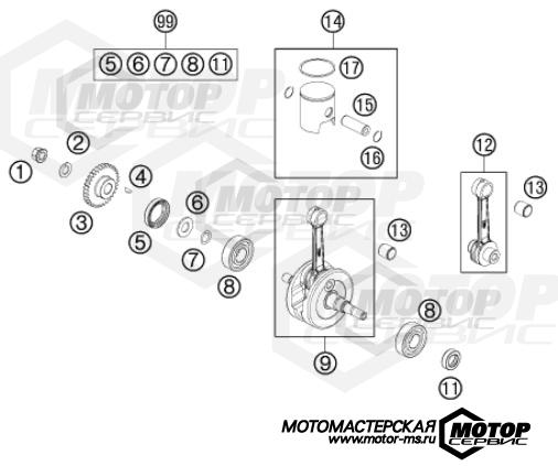 KTM MX 50 SX Mini 2014 CRANKSHAFT, PISTON