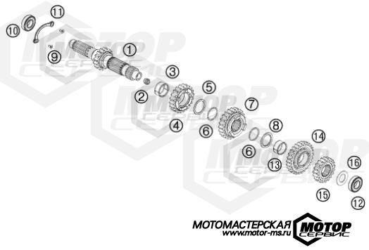 KTM Travel 450 Rally Factory Replica 2014 TRANSMISSION I - MAIN SHAFT