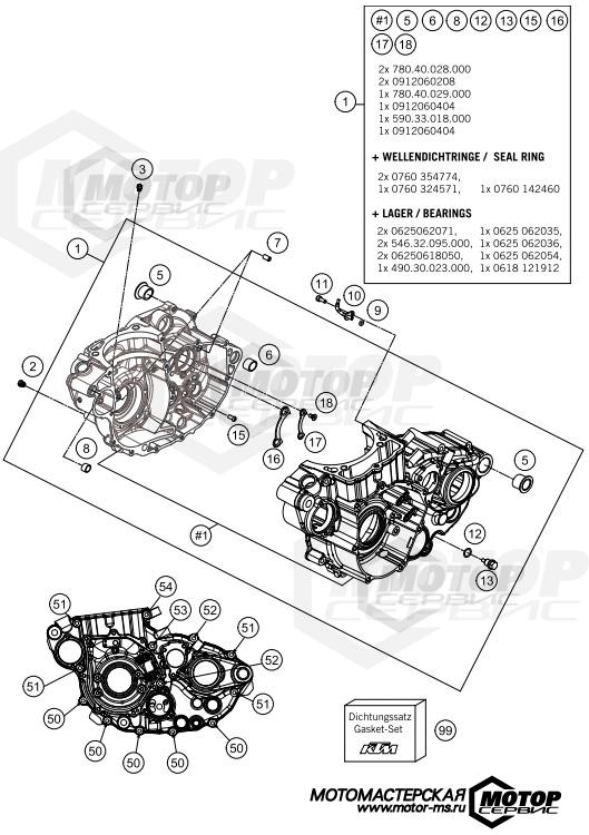 KTM Supermoto 450 SMR 2014 ENGINE CASE