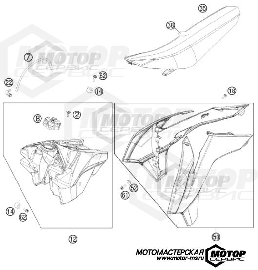 KTM Supermoto 450 SMR 2014 TANK, SEAT