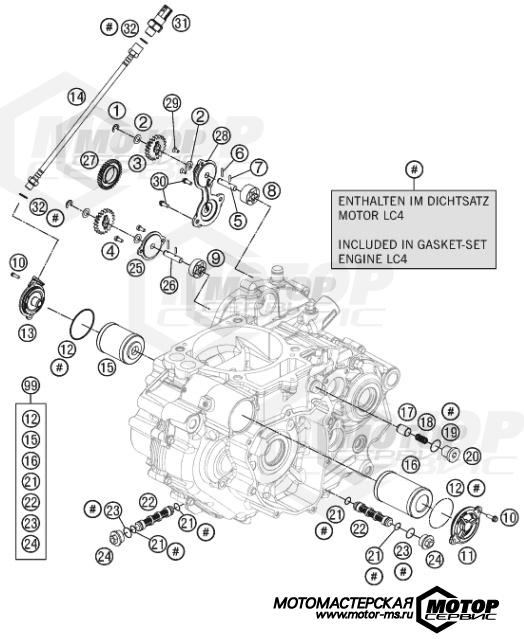 KTM Naked 690 Duke ABS White 2013 LUBRICATING SYSTEM