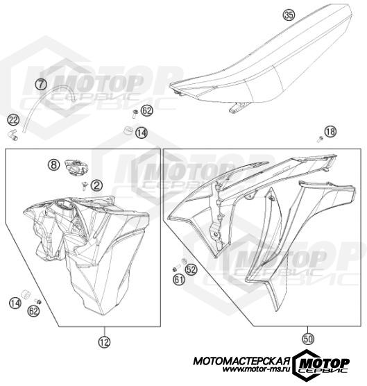 KTM Enduro 350 EXC-F Six Days 2013 TANK, SEAT, COVERS