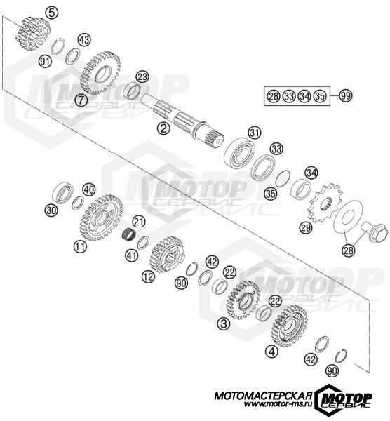 KTM Enduro 250 EXC-F Six Days 2013 TRANSMISSION II - COUNTERSHAFT