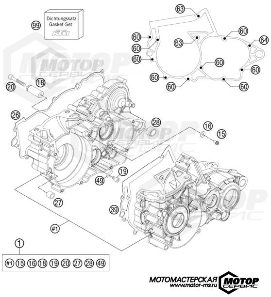 KTM Enduro 300 EXC Six Days 2013 ENGINE CASE