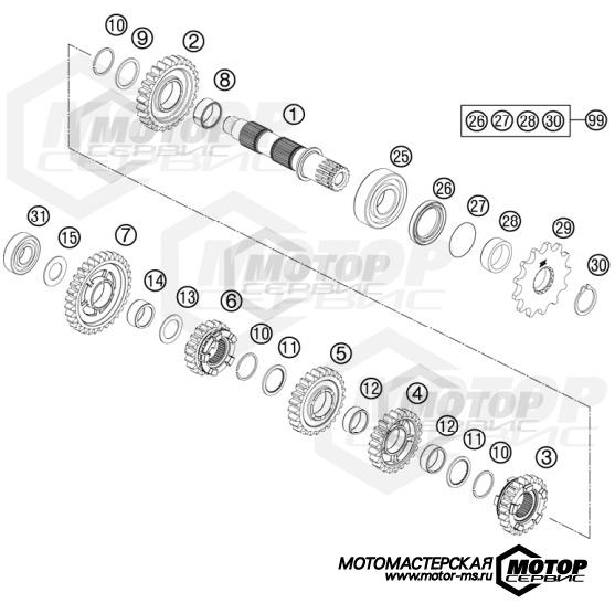 KTM Enduro 250 EXC Six Days 2013 TRANSMISSION II - COUNTERSHAFT