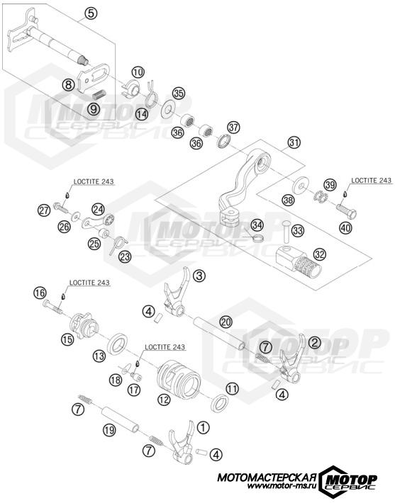 KTM Enduro 250 EXC Six Days 2013 SHIFTING MECHANISM