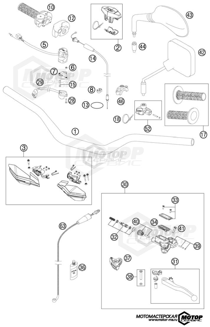 KTM Enduro 125 EXC 2013 HANDLEBAR, CONTROLS
