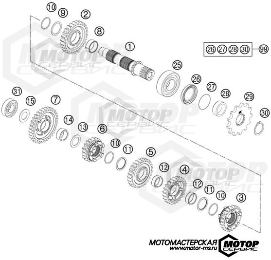 KTM Enduro 300 XC 2013 TRANSMISSION II - COUNTERSHAFT
