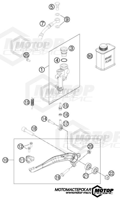 KTM MX 450 SX-F Factory Edition 2013 REAR BRAKE CONTROL