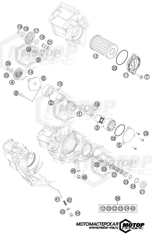 KTM MX 350 SX-F 2013 LUBRICATING SYSTEM