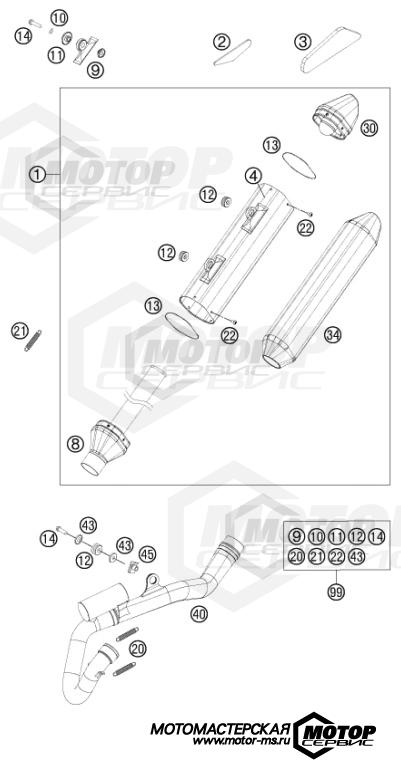 KTM MX 250 SX-F 2013 EXHAUST SYSTEM