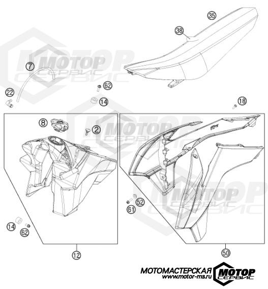 KTM MX 250 SX-F 2013 TANK, SEAT, COVERS
