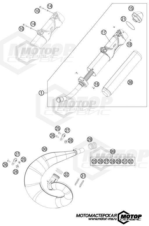 KTM MX 250 SX 2013 EXHAUST SYSTEM