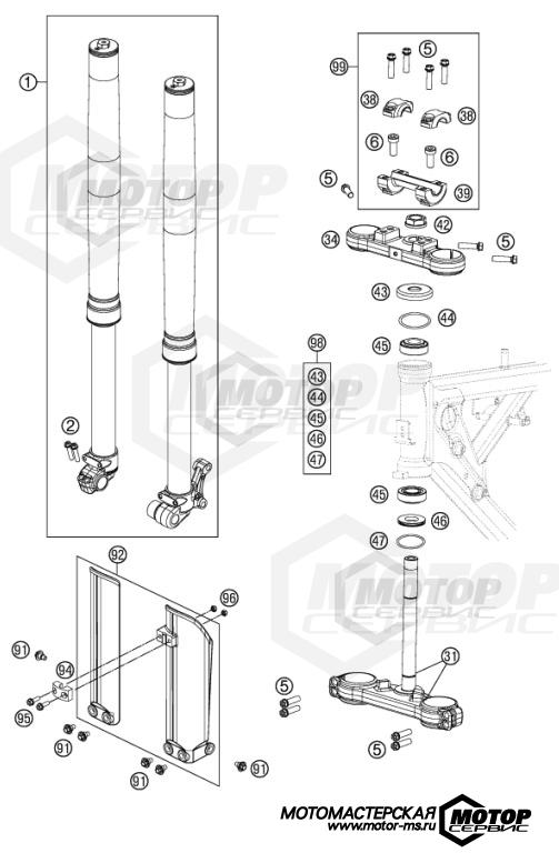 KTM MX 65 SX 2013 FRONT FORK, TRIPLE CLAMP