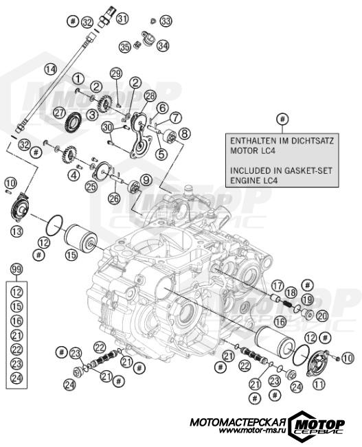 KTM Supermoto 690 SMC R 2013 LUBRICATING SYSTEM