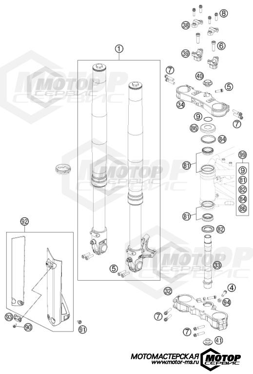 KTM Supermoto 690 SMC R 2013 FRONT FORK, TRIPLE CLAMP