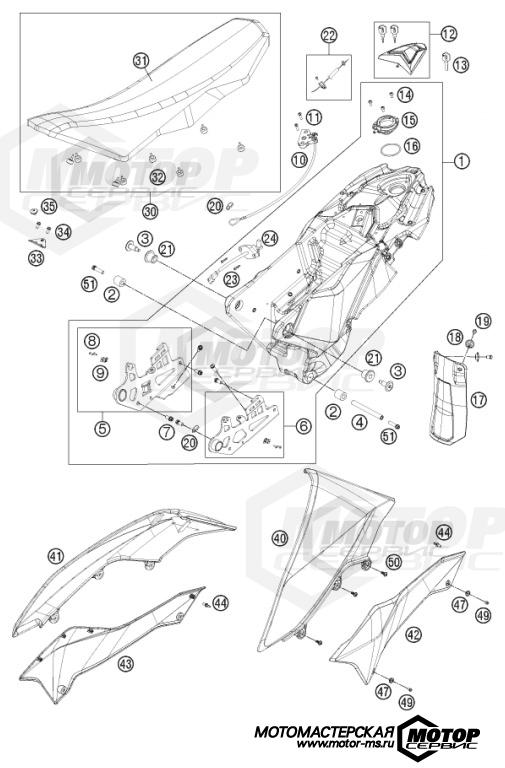 KTM Supermoto 690 SMC R 2013 TANK, SEAT, COVERS