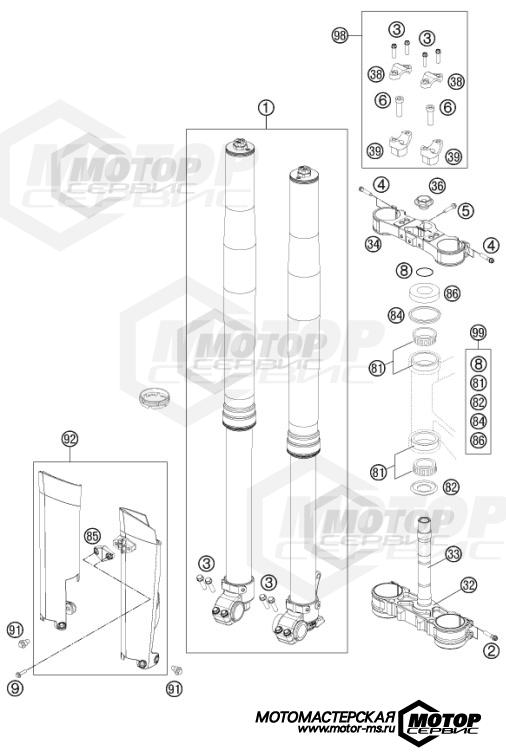 KTM Supermoto 450 SMR 2013 FRONT FORK, TRIPLE CLAMP