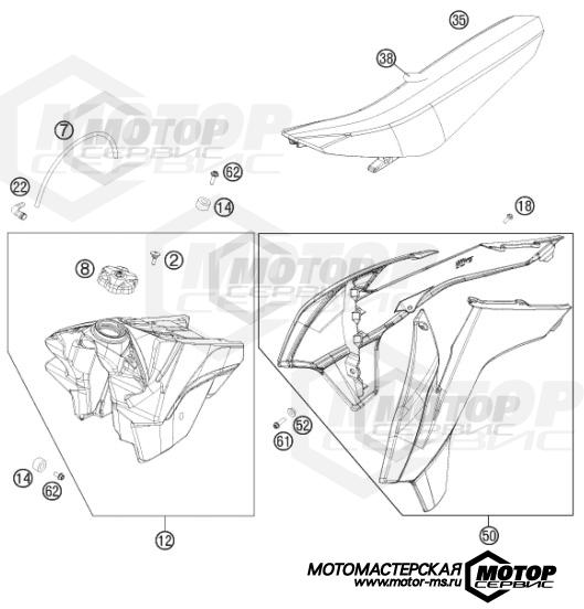 KTM Supermoto 450 SMR 2013 TANK, SEAT, COVERS