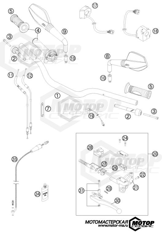 KTM Supermoto 990 Supermoto R ABS 2013 HANDLEBAR, CONTROLS
