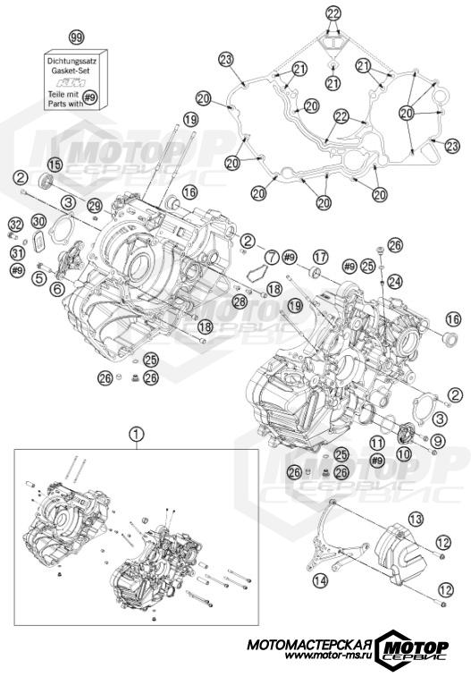 KTM Supersport 1190 RC8 R White 2013 ENGINE CASE
