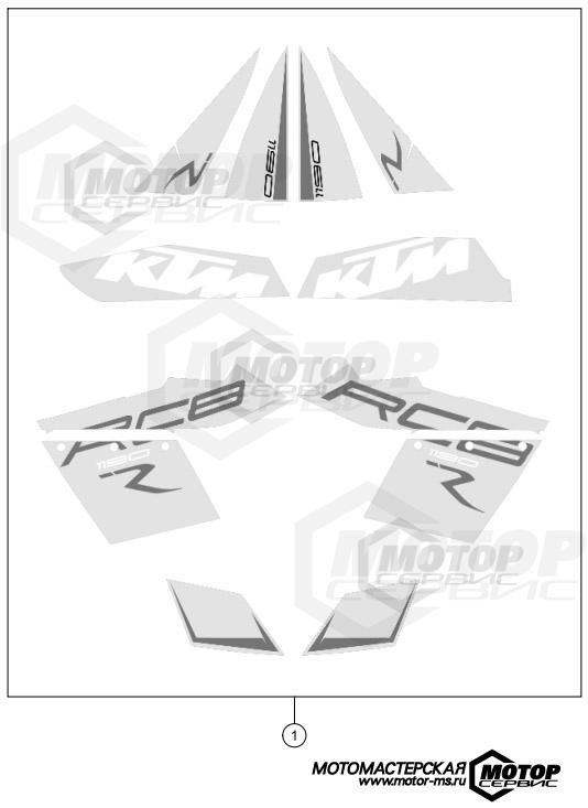 KTM Supersport 1190 RC8 R White 2013 DECAL