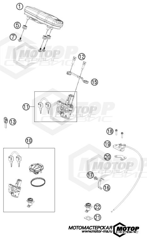 KTM Naked 690 Duke ABS White 2012 INSTRUMENTS / LOCK SYSTEM
