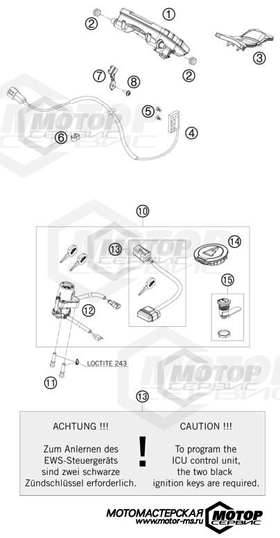 KTM Supersport 1190 RC8 R Track 2012 INSTRUMENTS / LOCK SYSTEM