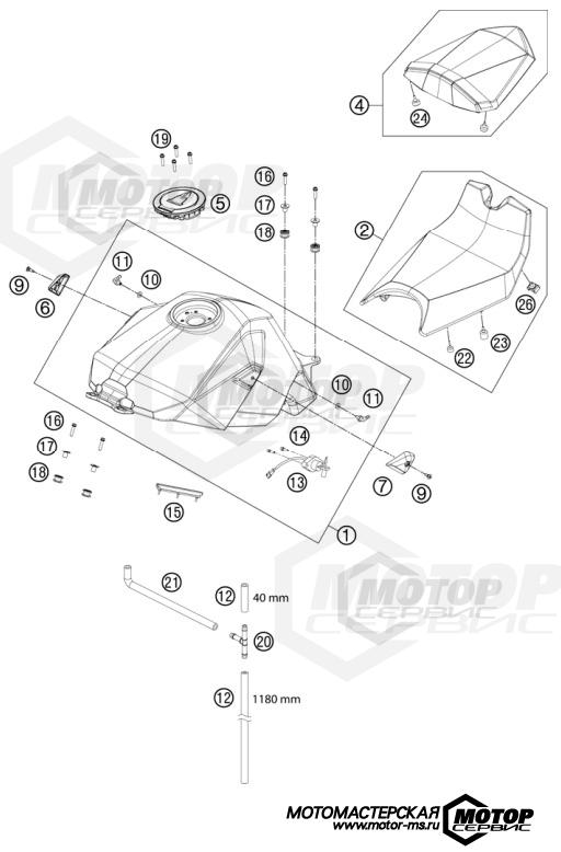 KTM Supersport 1190 RC8 R Black 2012 TANK, SEAT, COVERS