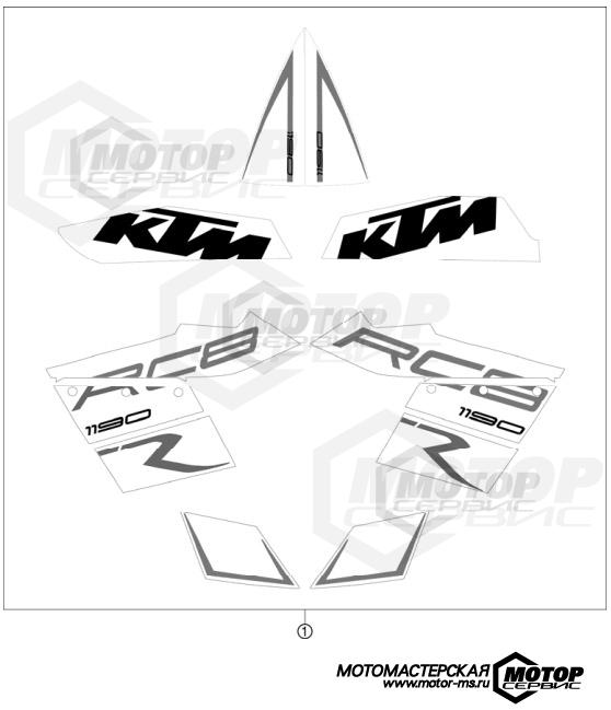 KTM Supersport 1190 RC8 R Black 2012 DECAL
