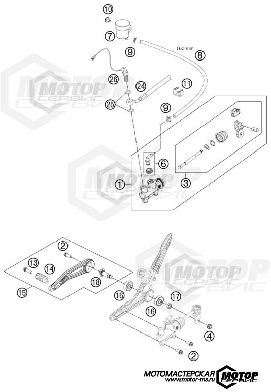 KTM Supersport 1190 RC8 R Black 2012 REAR BRAKE CONTROL