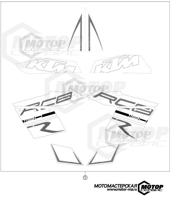 KTM Supersport 1190 RC8 R White 2012 DECAL