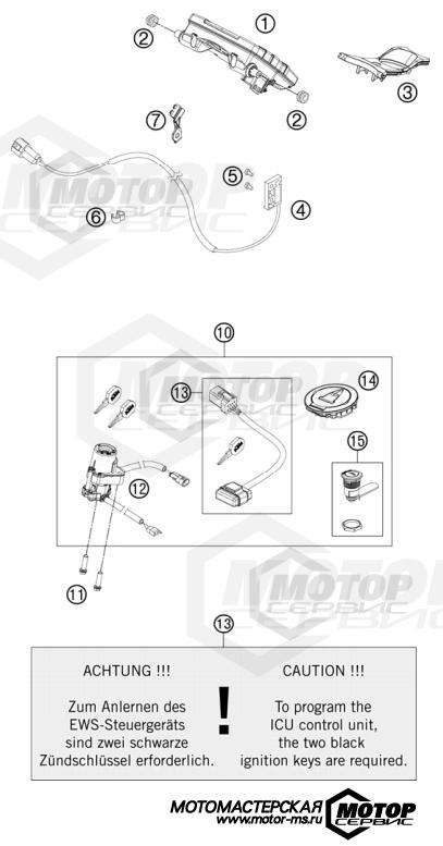 KTM Supersport 1190 RC8 R White 2012 INSTRUMENTS / LOCK SYSTEM