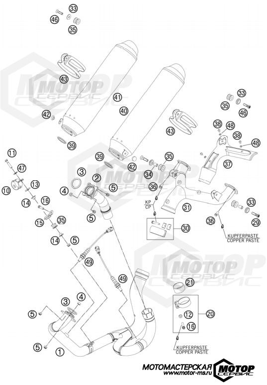 KTM Supermoto 990 Supermoto T ABS Black 2012 EXHAUST SYSTEM