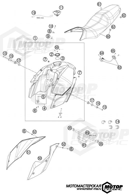 KTM Supermoto 990 Supermoto T ABS Black 2012 TANK, SEAT, COVERS