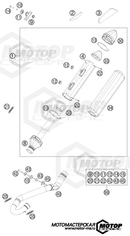 KTM Supermoto 450 SMR 2012 EXHAUST SYSTEM