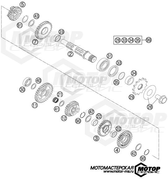 KTM Enduro 250 EXC-F Six Days 2012 TRANSMISSION II - COUNTERSHAFT