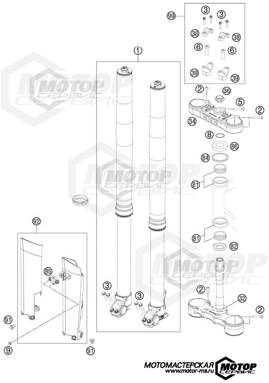 KTM Enduro 250 EXC-F 2012 FRONT FORK, TRIPLE CLAMP