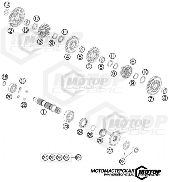 KTM Enduro 500 EXC Six Days 2012 TRANSMISSION II - COUNTERSHAFT