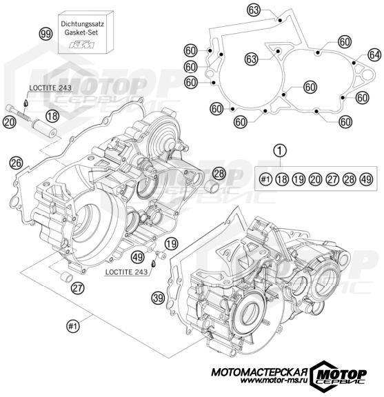 KTM Enduro 250 EXC Six Days 2012 ENGINE CASE