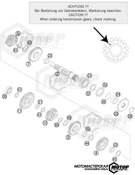 KTM Enduro 200 EXC 2012 TRANSMISSION II - COUNTERSHAFT